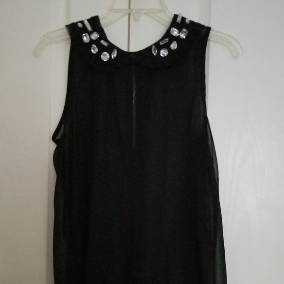 XOXO Studded Sheer Sleeveless Black Blouse - Picture 1 of 5